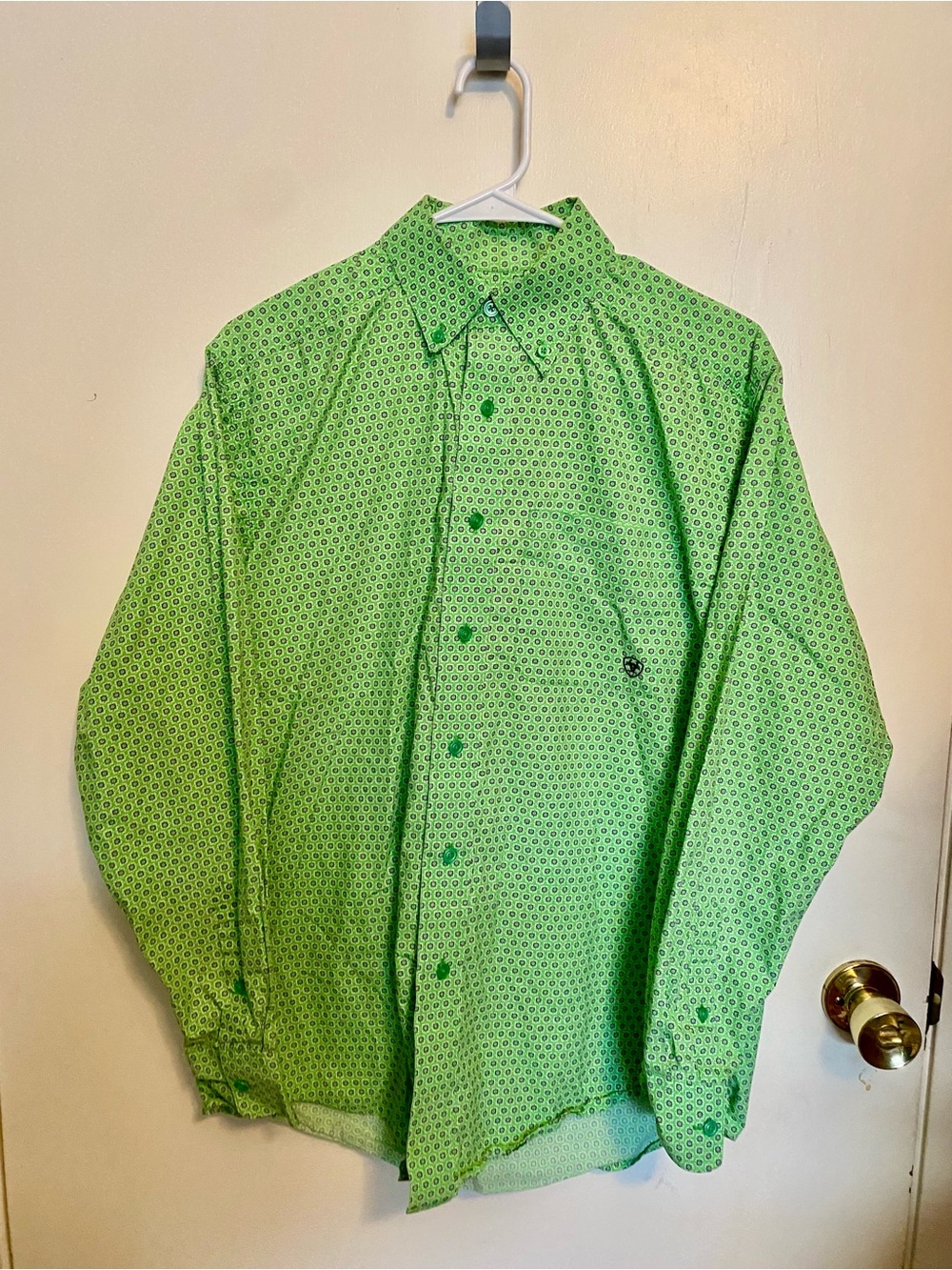 Ariat Men's Green Patterned Dress Shirt